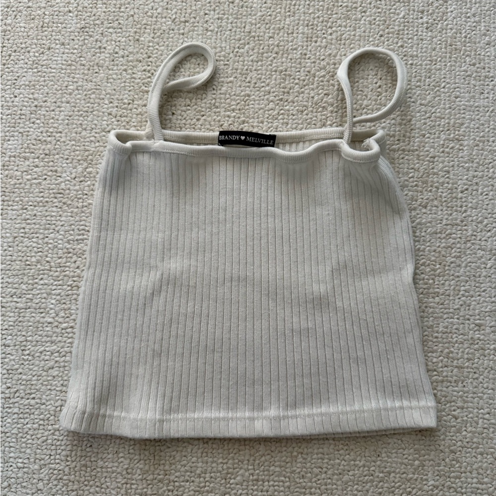 Brandy Melville Cream Ribbed Camisole